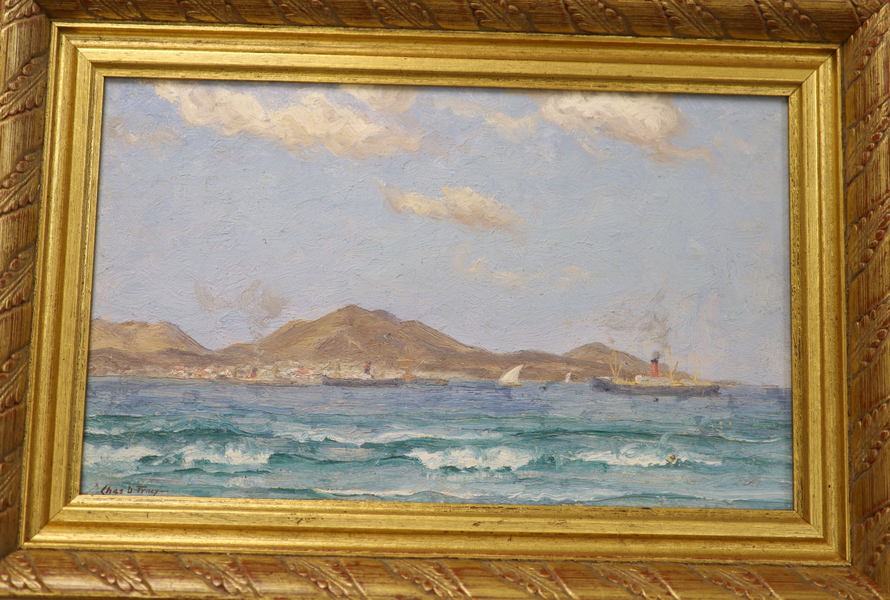 Charles Dunlop Tracy (Exh. 1908-12) Steamships off the Spanish? coast.
